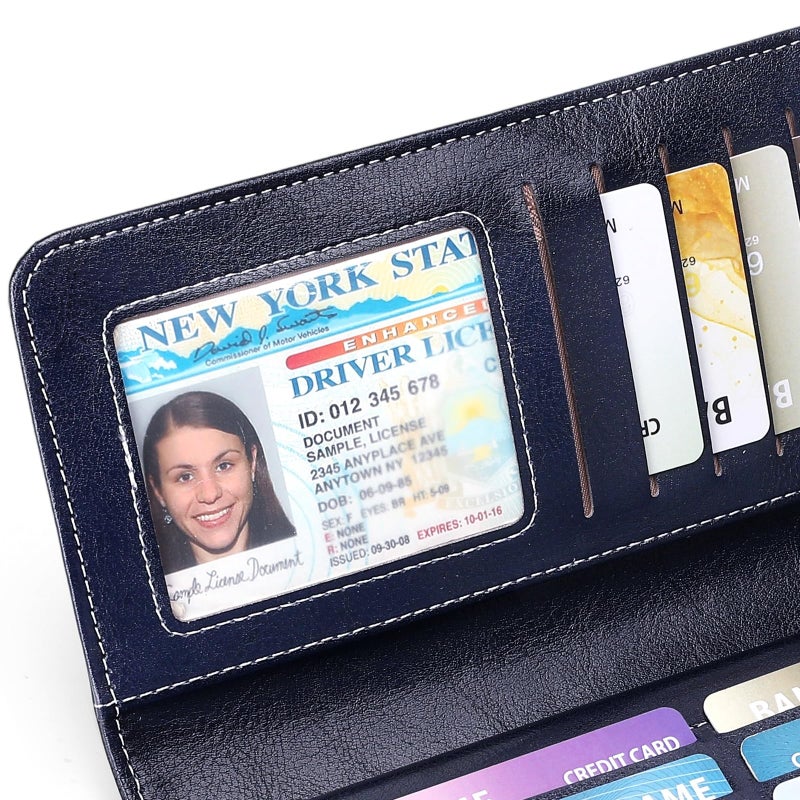 SENDEFN Wallets for Women Leather Credit Card Holder with RFID Blocking Large Capacity Wristlet - Image 4